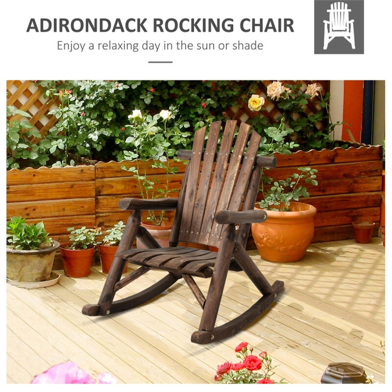 Outdoor Rocking Chair, Comfortable Patio or Porch Rocker for Garden, Deck, or Balcony image number 6