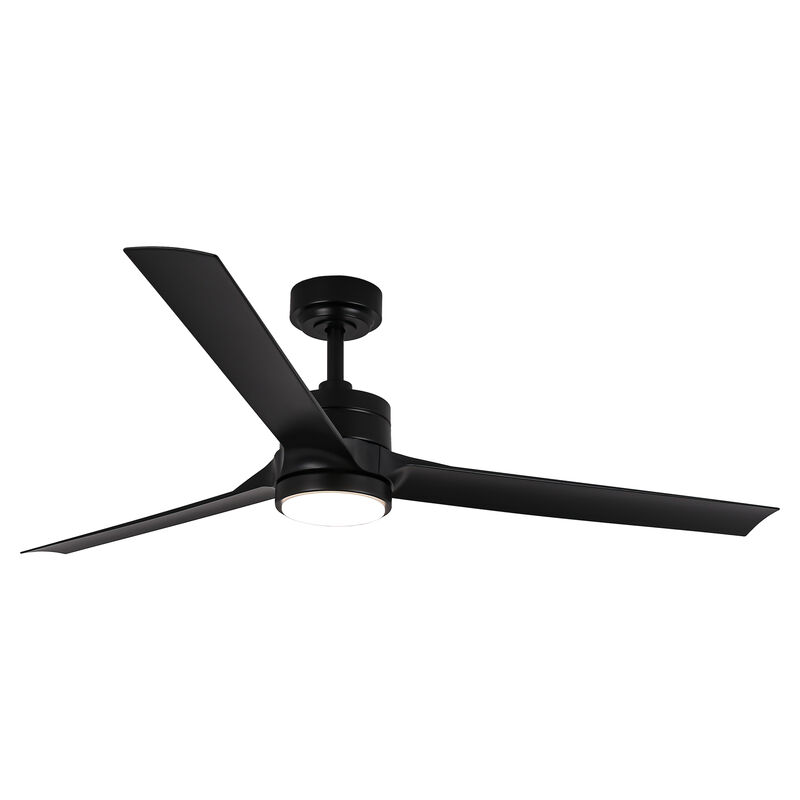 60" Industrial Black 3CCT Integrated LED Ceiling Fan with Remote