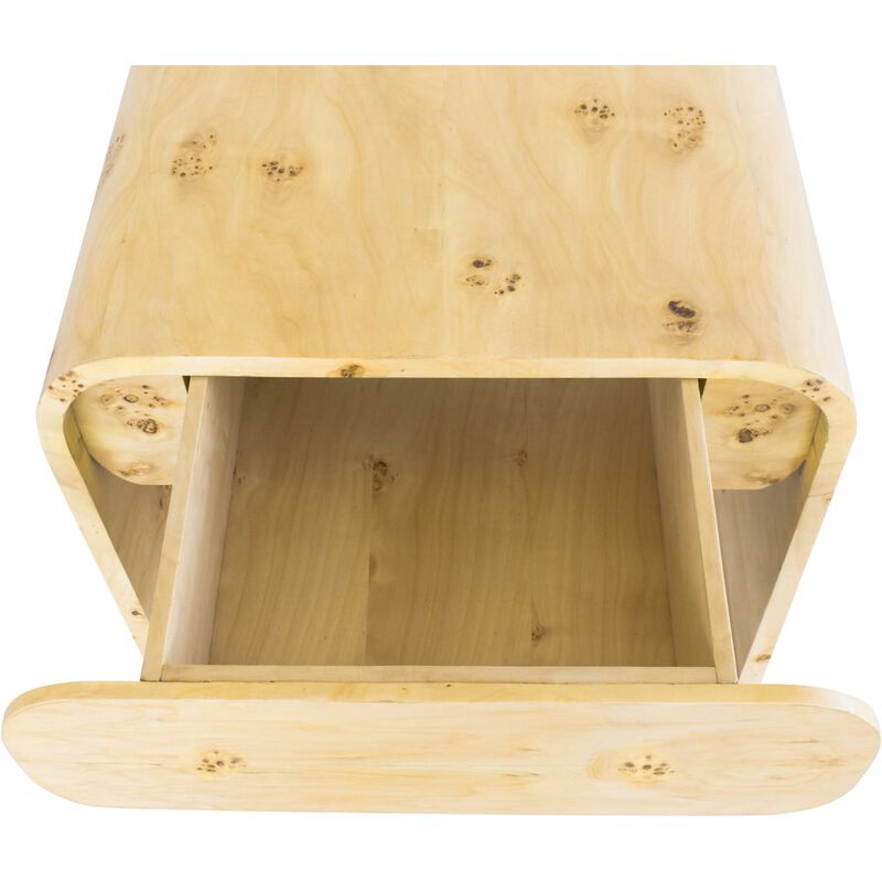 Meridian Furniture Cresthill Natural Burl Wood Night Stand
