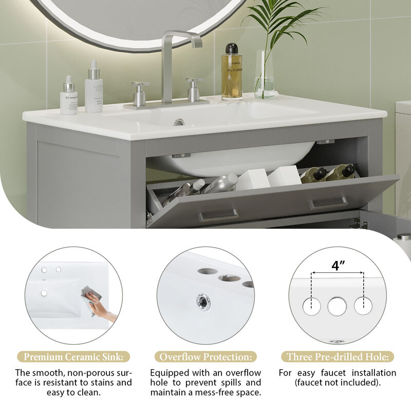 Merax  Modern Double Bathroom Vanity Set