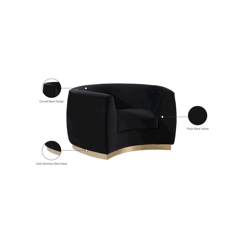 Meridian Furniture Julian Black Velvet Chair