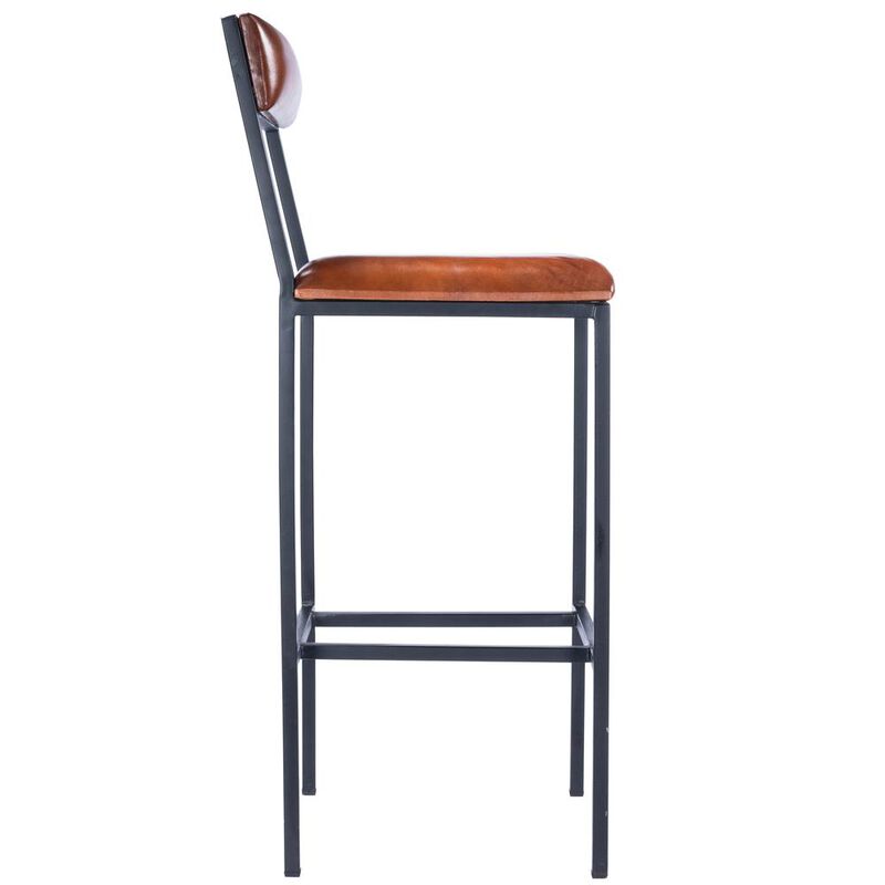 Butler Specialty Lazarus Leather & Metal 31.5 Bar Stool, Medium Brown