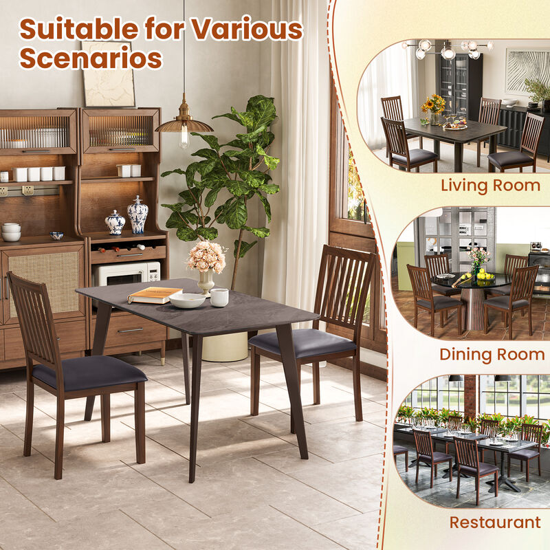 Upholstered Modern Dining Chair Set of 2 with Slanted High Backrest