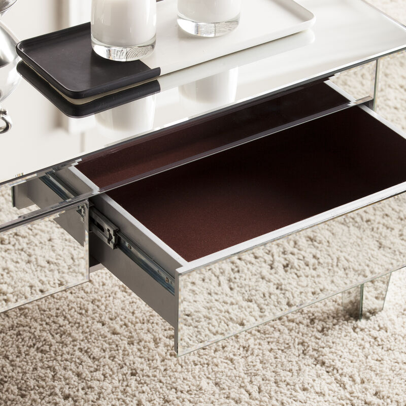 Darien Mirrored Coffee Table w/ Storage