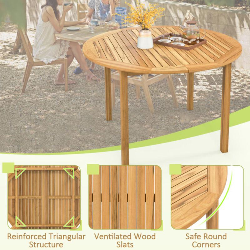Hivvago 4-Person Large Round Outdoor Dining Table