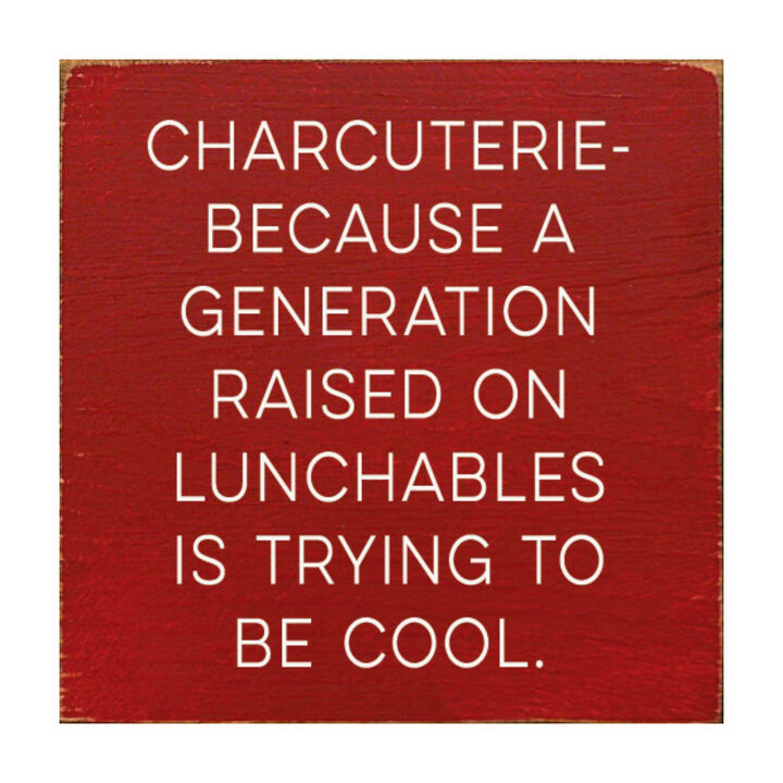 Humorous Charcuterie Wood Wall Sign Funny Kitchen Decor for Food Lovers