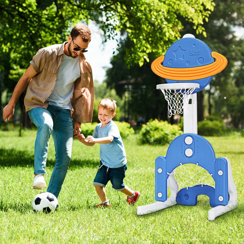 3-in-1 Basketball Hoop Set for Kids, Includes Balls for Active Play