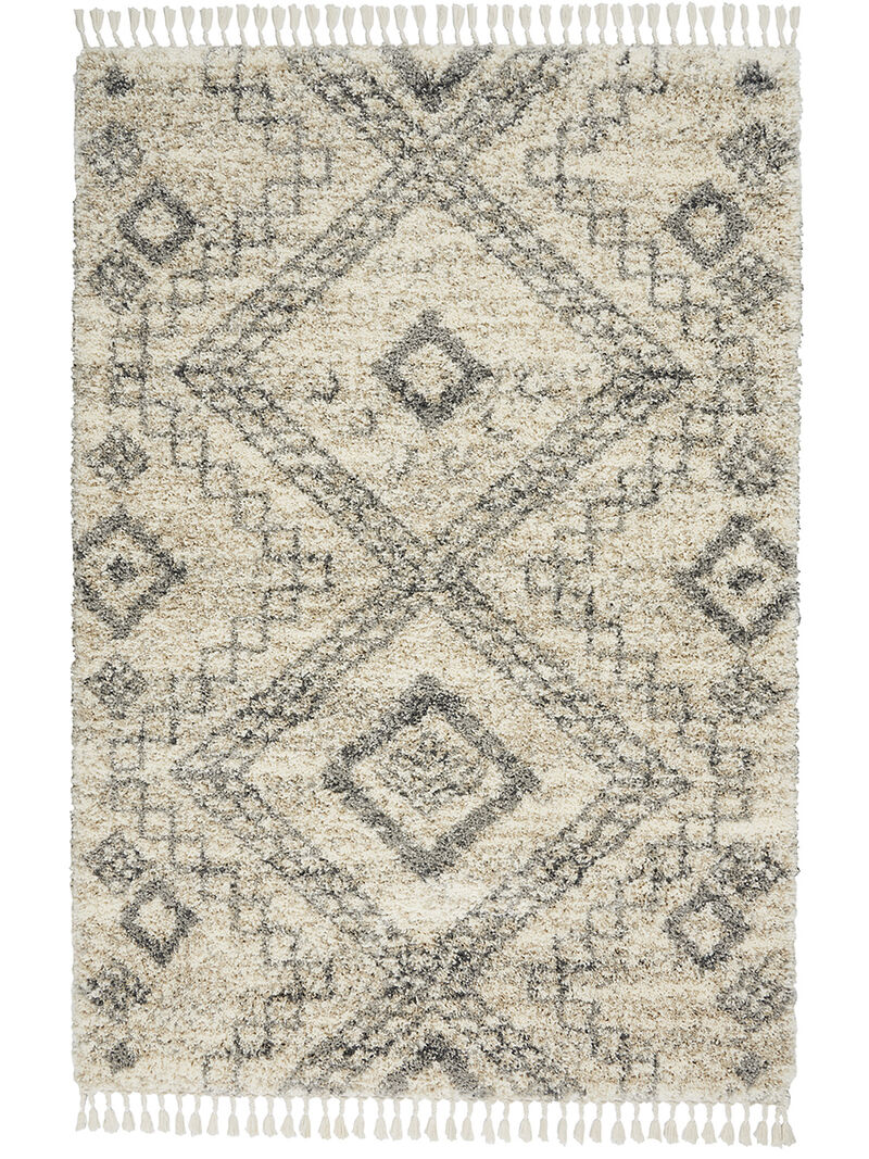 Oslo Shag OSL02 Ivory/Gray 4' x 6' Rug