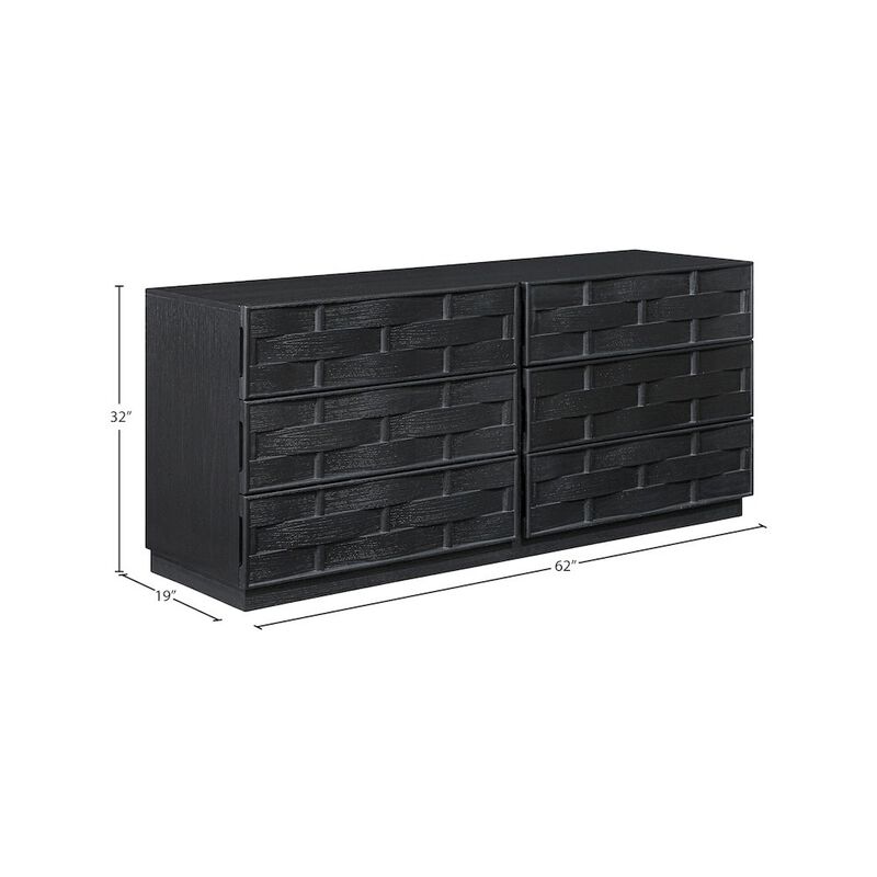 Meridian Furniture Weave Black Dresser