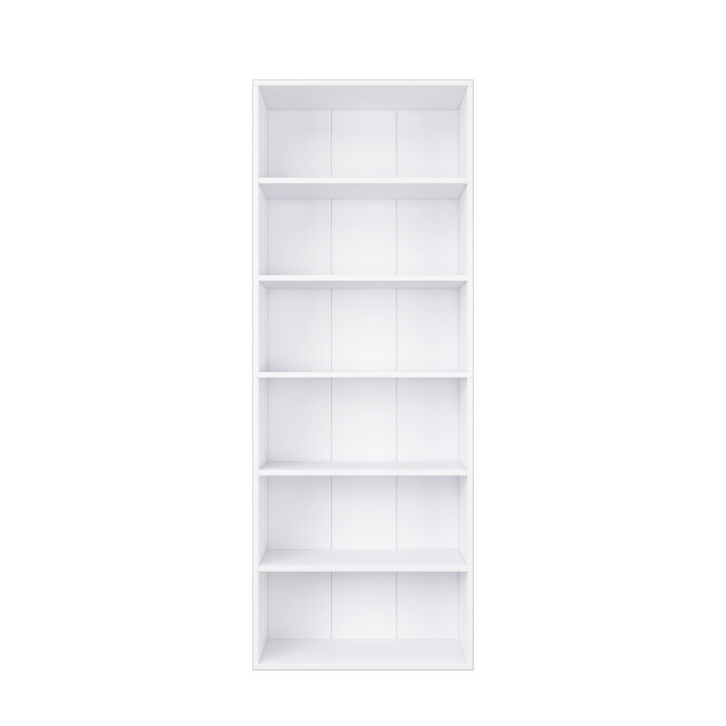 63.23 in. Tall Wood 6-Shelf Etagere Bookcase with Adjustable Shelves image number 0