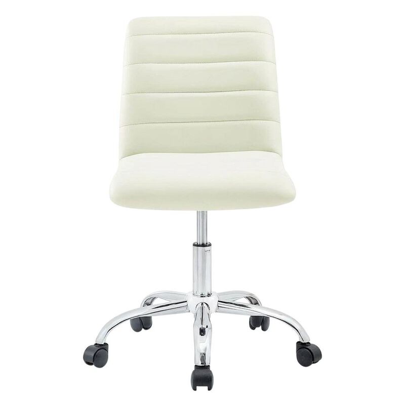 Vinyl Mid Back Office Chair with Armless Design and Comfortable Cushioned Seat image number 0