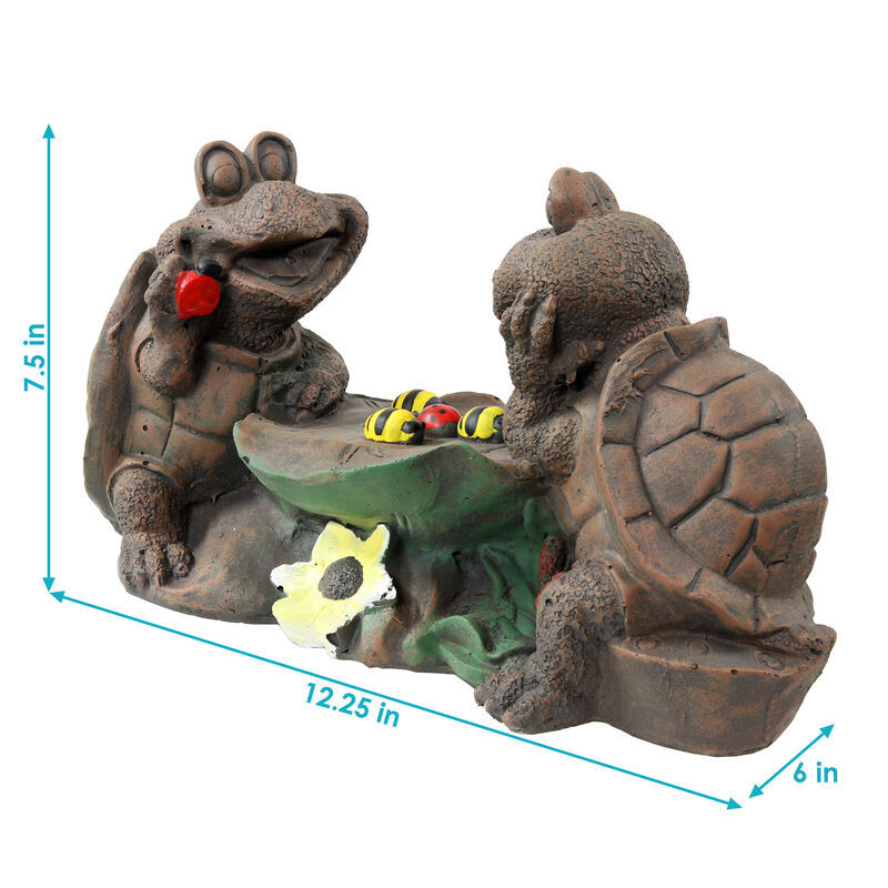 Sunnydaze Tic Tac Toe Turtles Outdoor Statue - 7.5 in