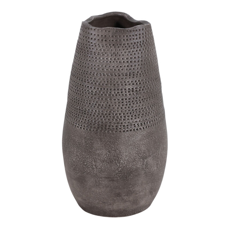 18x10 Pierced Clay Vase, Brown image number 3