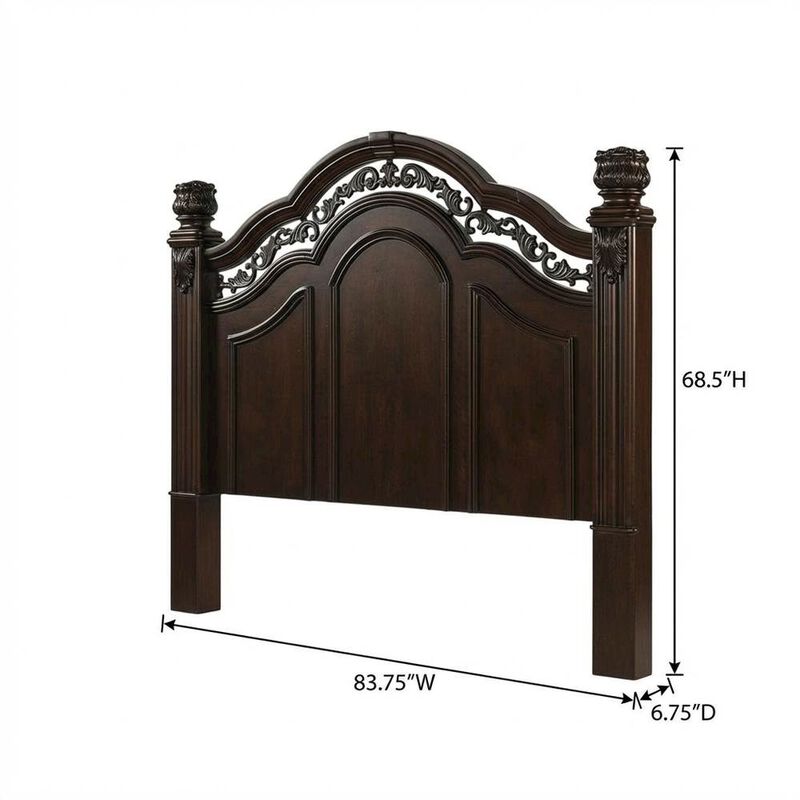 Liberty Furniture Cognac King Poster Headboard Solid and Manufactured Wood Traditional Design image number 5