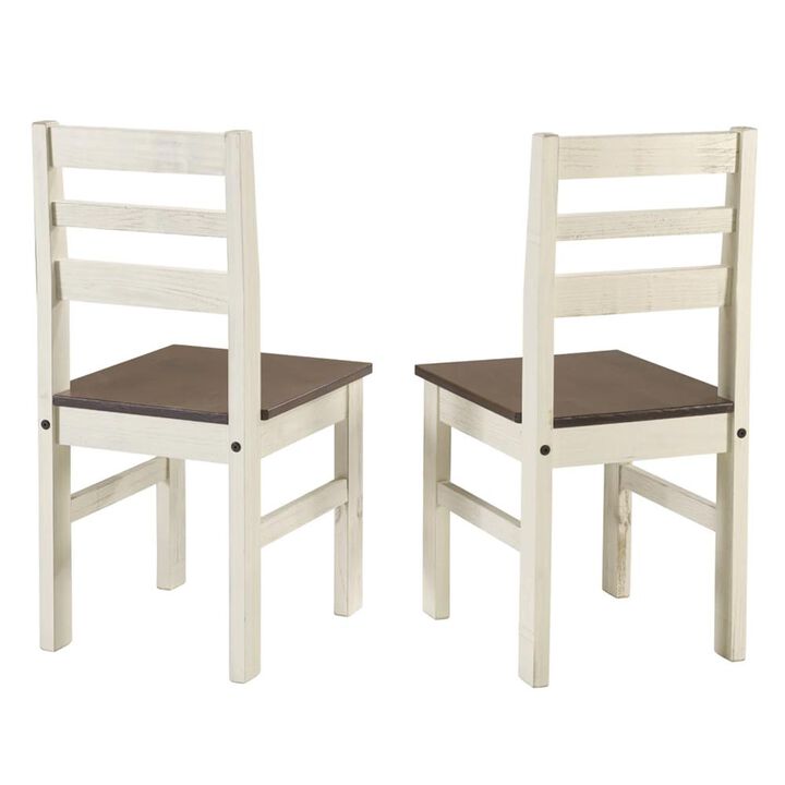 Os Home And Office Furniture Cottage Series Dining Chairs (Set Of 2) In Distressed White