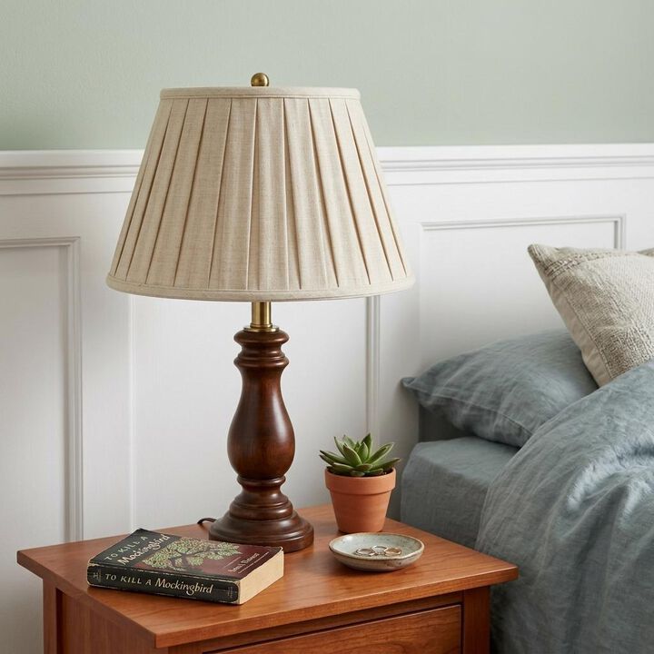 HomeRoots Cream Linen Pleated Empire Lamp Shade