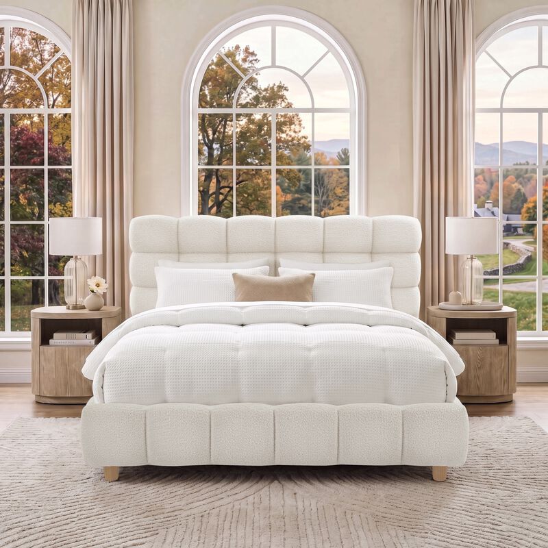 Kler Queen Bed Frame with Upholstered Headboard image number 1