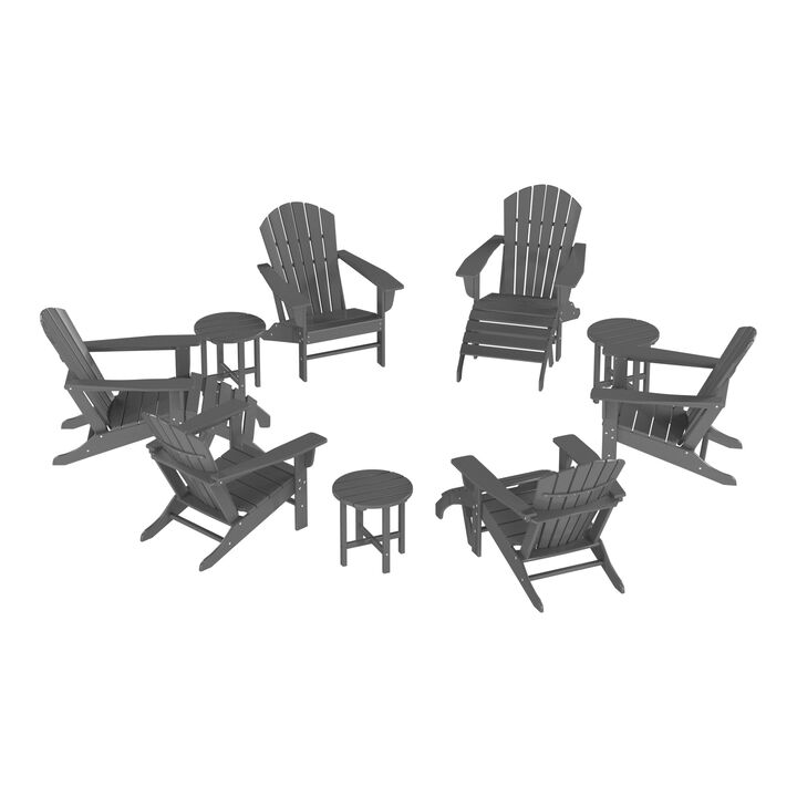 WestinTrends 12 Piece Outdoor Adirondack Chair With Ottoman And Side Table