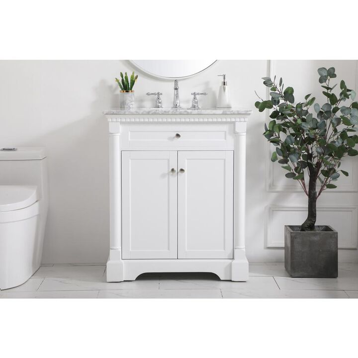 Elegant Kitchen and Bath 30 inch Single bathroom vanity in  White