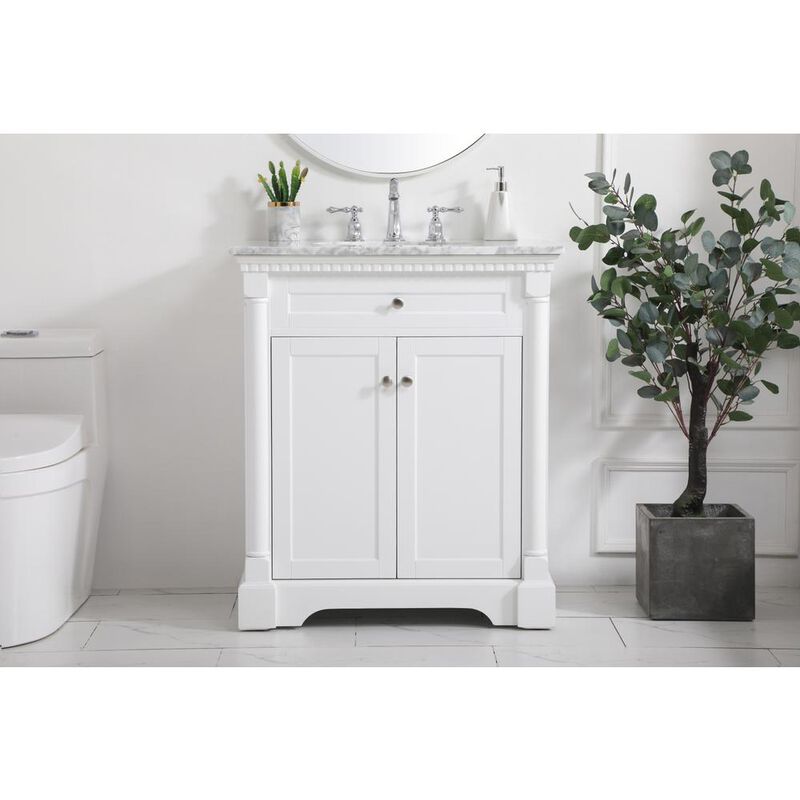 Elegant Kitchen and Bath 30 inch Single bathroom vanity in  White
