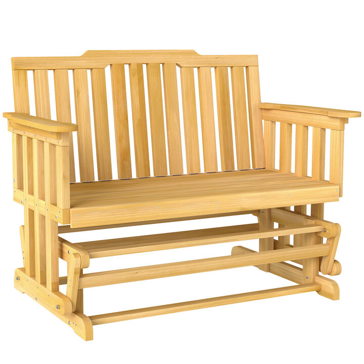 Hivvago 2-Person Patio Glider Bench with Wide Armrests
