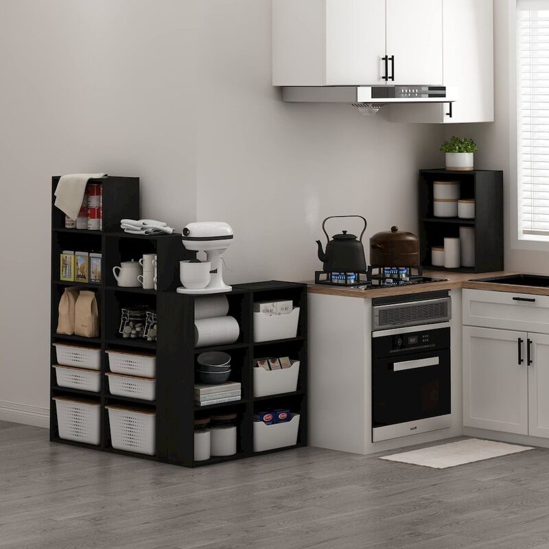 Furinno Luder 2-Tier Open Shelf Bookcase, Blackwood