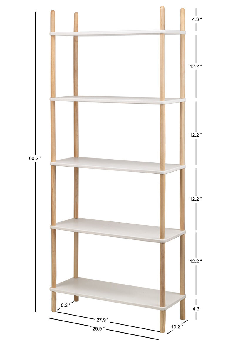 Modern Scandinavian 5-Level Wooden Bookshelf Etagere