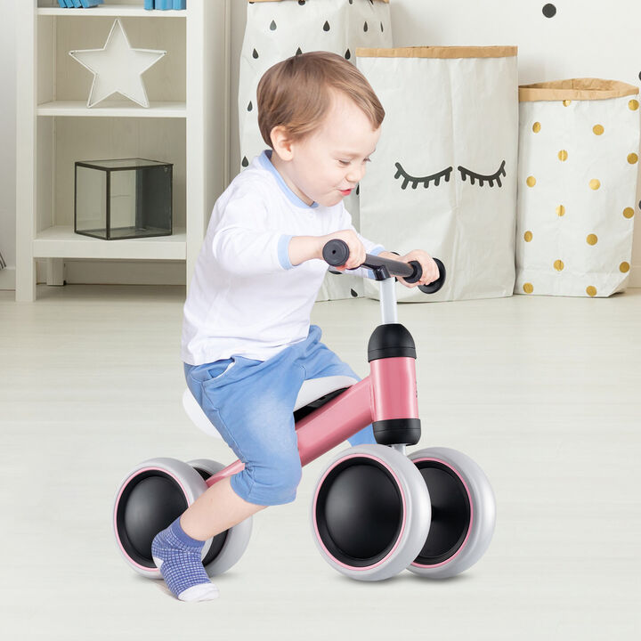 Baby Balance Bike with 4 Wheels and No Pedal Design for Toddlers