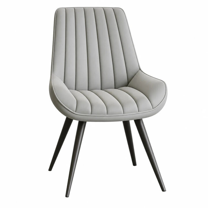 Modern Ribbed Fabric Upholstered Dining Chair Set of 4