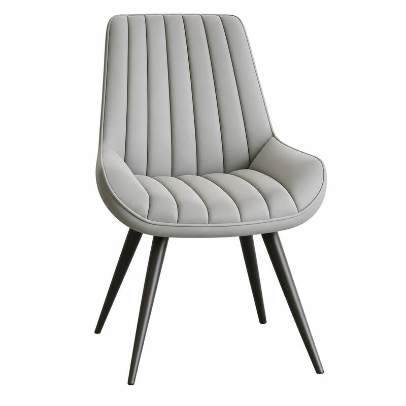 Modern Ribbed Fabric Upholstered Dining Chair Set of 4 image number 0