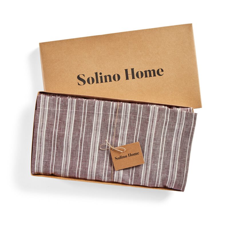 Christmas Linen Tablecloth - Chelsea Stripe, Solino Home