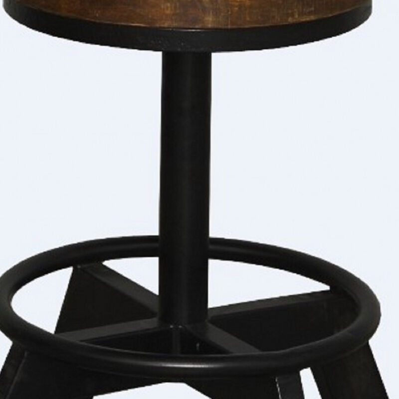 Rustic Iron Backless Bar Chair with Solid Frame, Perfect for Bar Counter or Dining Area