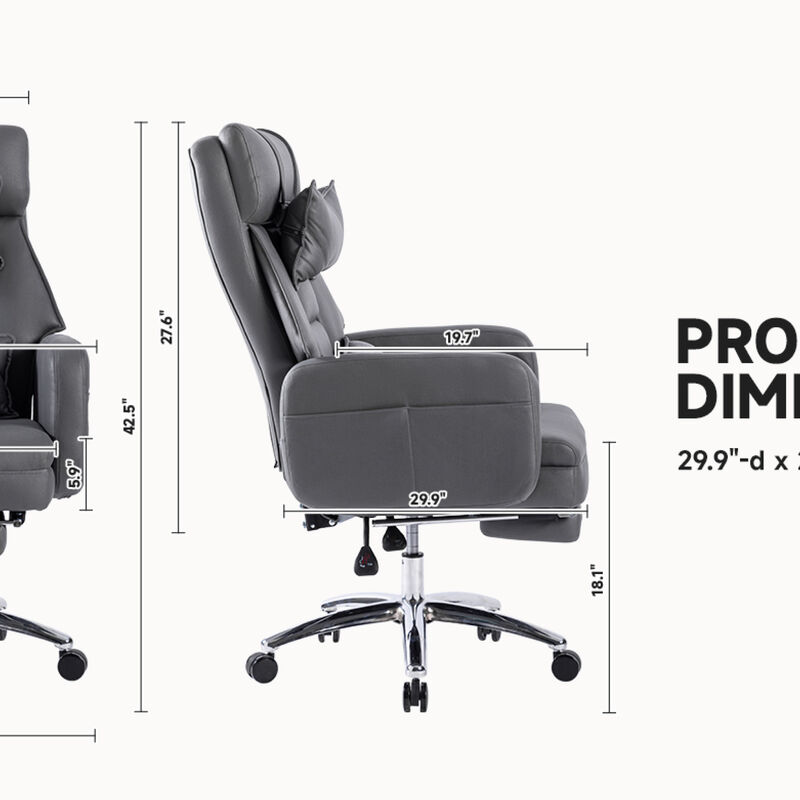 GOODSILO Swivel Ergonomic High Back Office Chair with Adjustable Headrest and Lumbar Support image number 2