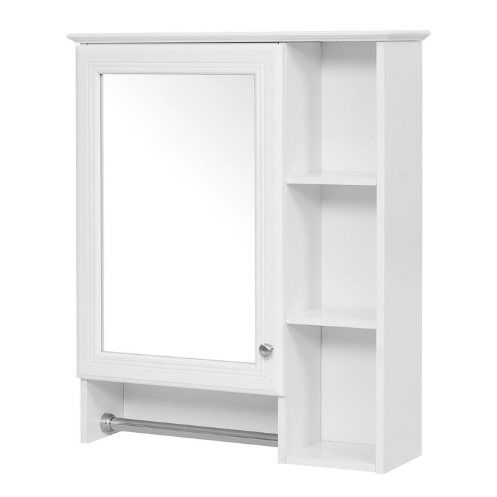 ELEMENT ACE Wall Mounted Medicine Cabinet with Adjustable Shelf and Integrated Towel Bar Organization Solution