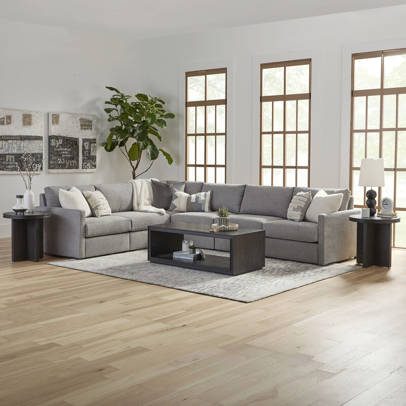 Flex Pebble 6-Seat Sectional with Narrow Arm
