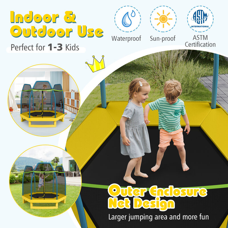 87.6" Children&rsquo;s Trampoline, Recreational Bouncer with Enclosure image number 4