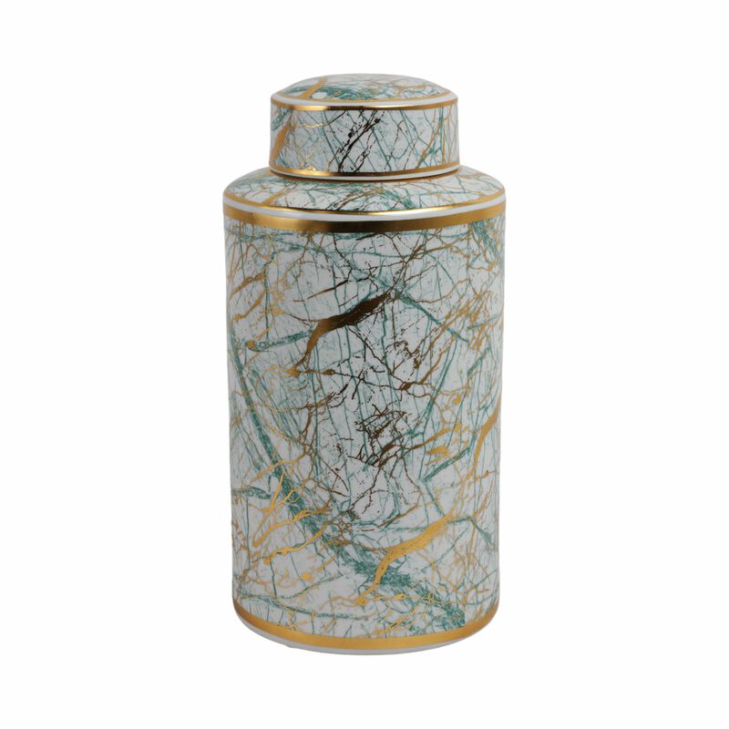 Ceramic 16" Jar With Gold Lid image number 2