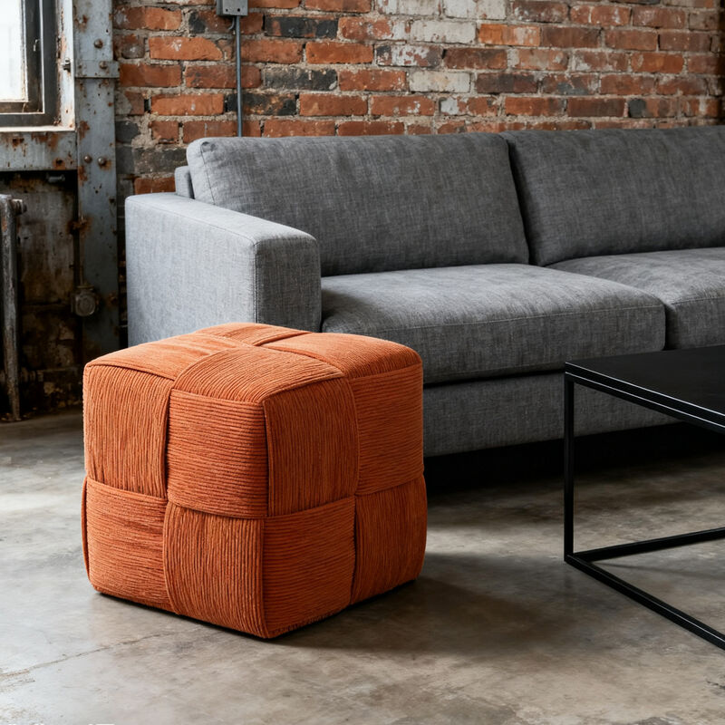 GOODSILO Versatile Square Ottoman Foot Rest with Soft Corduroy Upholstery for Living Room Comfort image number 7