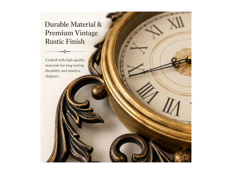 Vintage Classic Retro Entryway Wall Clock 21 Inch Silent Non Ticking image number 3