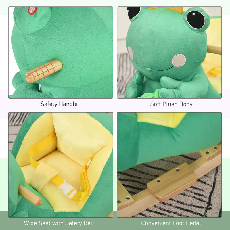 BreeBe Toddler Frog Ride-On Rocker with Seat Belt image number 6