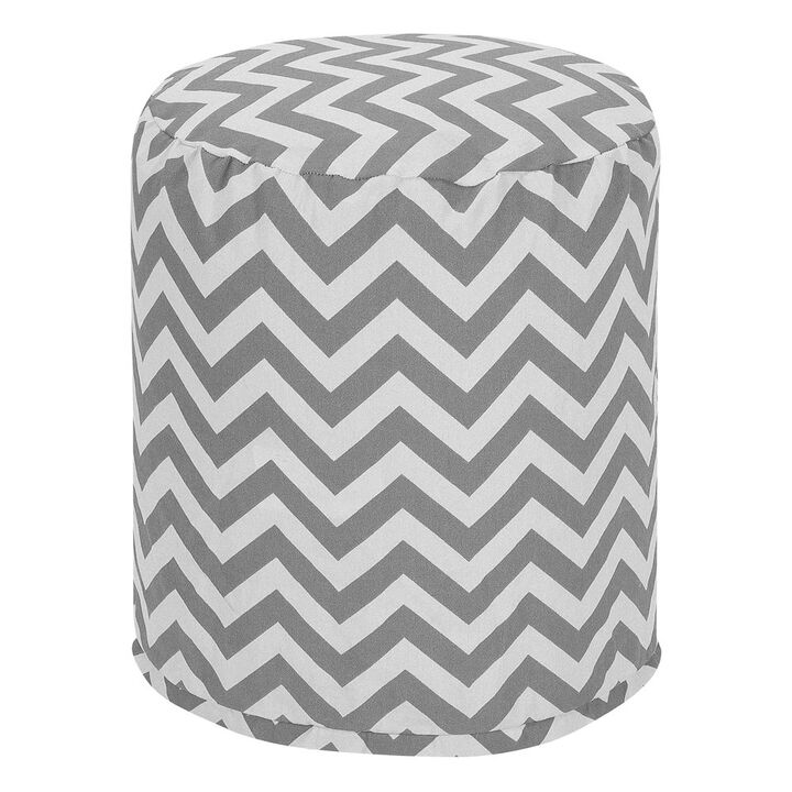 Majestic Home Goods Pouf Chevron Gray