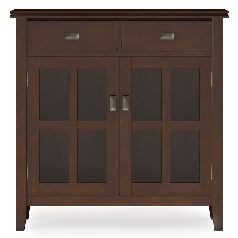 Artisan SOLID WOOD 36 inch Wide Contemporary Entryway Storage Cabinet in Russet Brown