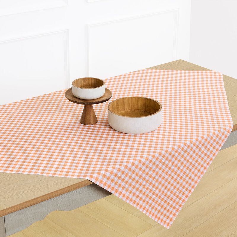 Linen Table Throw - Gingham Check image number 0