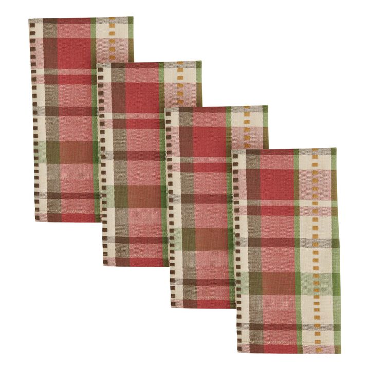 Park Designs Country Plaid Orange Napkin Set Of 4