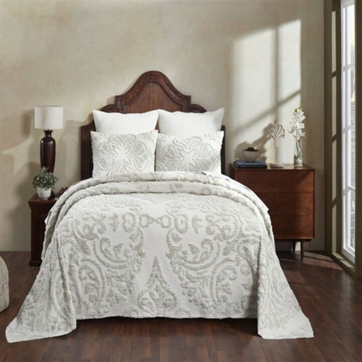3-Piece Chenille Coverlet Bedspread Set – 100% Cotton, Lightweight and Breathable