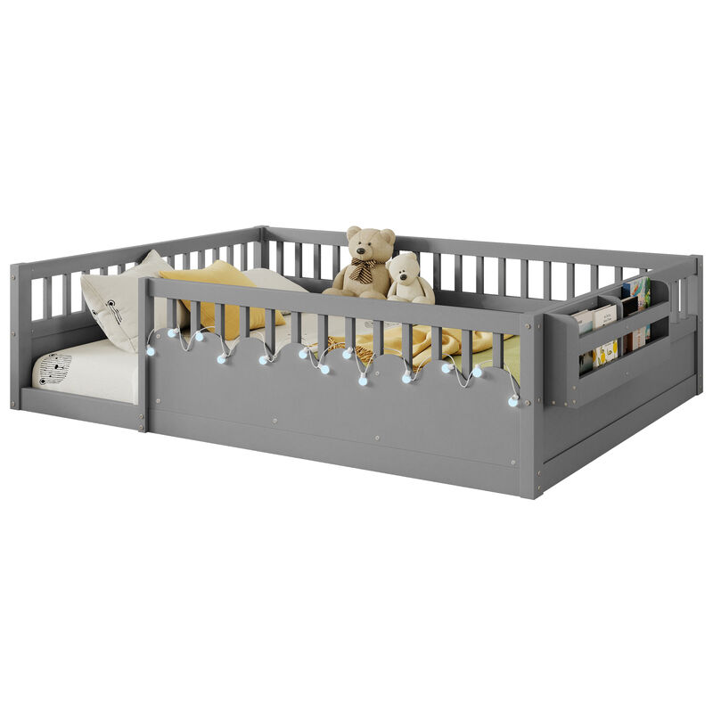 Vimnus Wooden Montessori Kids Toddler Floor Bed image number 8