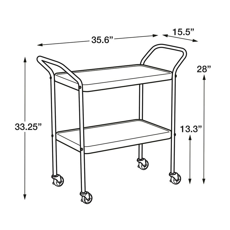Stylaire 2 Tier Serving Cart
