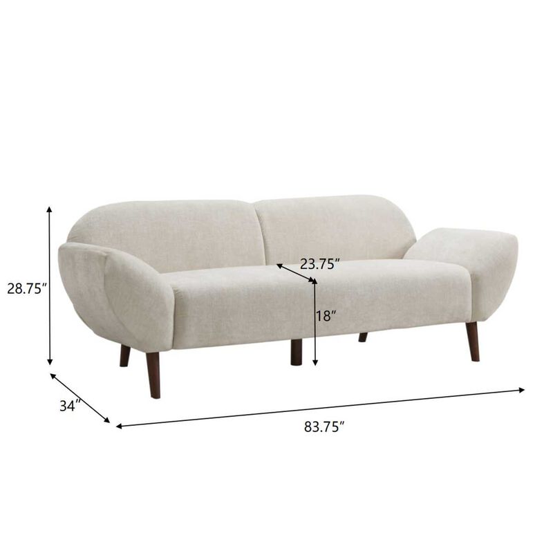 Christopher Knight Home Tatton 83.75" Curved 3 Seater Modern Chenille Upholstered Sofa