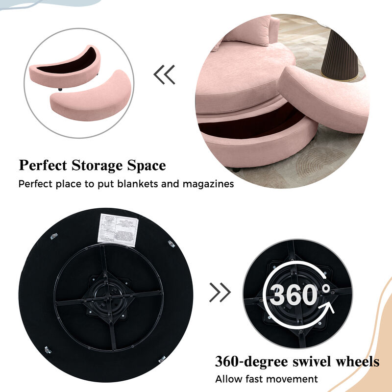 Pislug 360&deg; Swivel Accent Barrel Chair image number 3