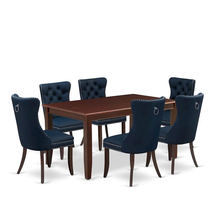 7 Piece Dining Table Set Consists of a Rectangle Kitchen Table